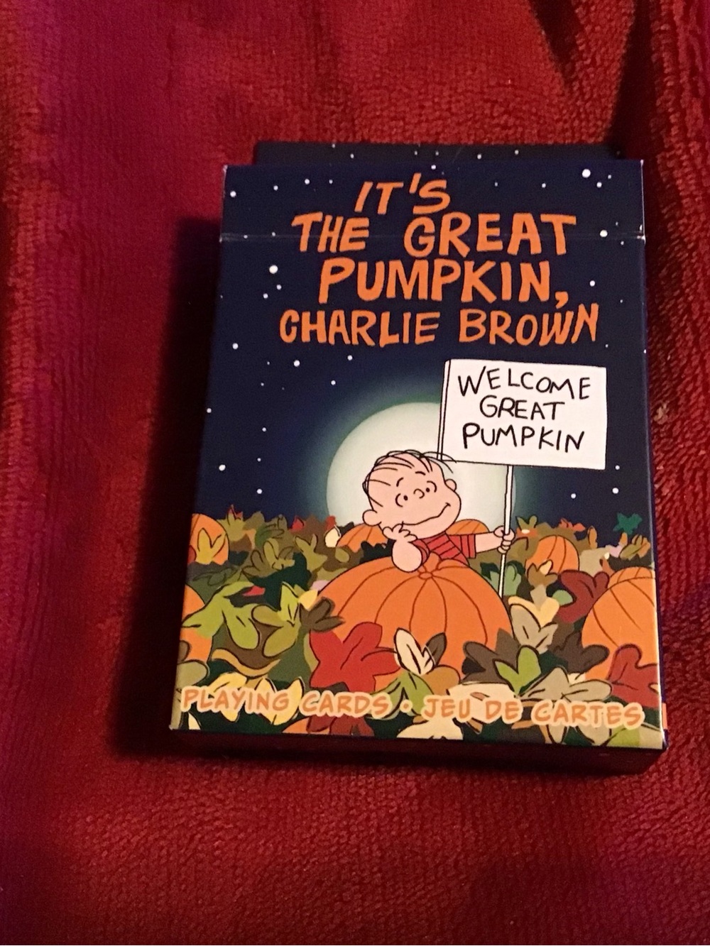 Kids Pumpkin Charlie Brown playing cards